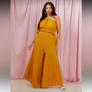 Women's Mustard 2 Piece Suit